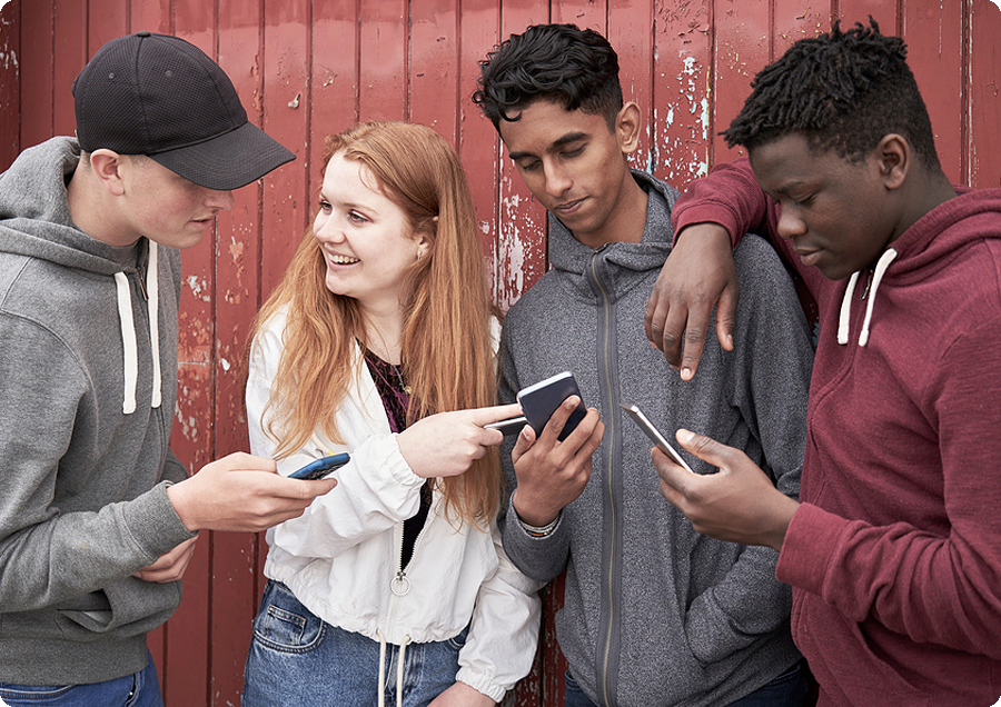 Teens sharing cell phone data
